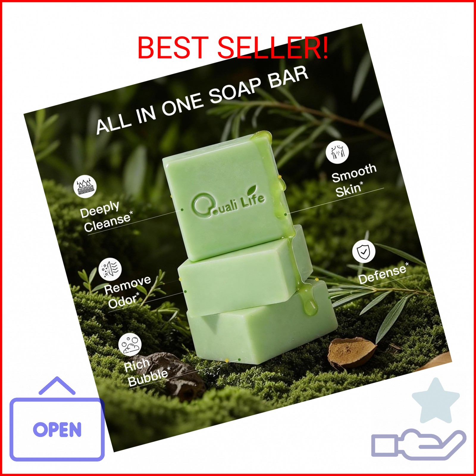 QualiLife Tea Tree Soap For Oil & Itchy Skin, Pack of 3