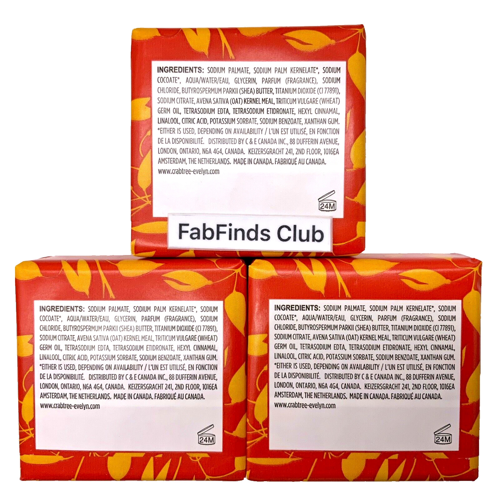 Crabtree & Evelyn Oatmeal Bar Soap Triple Milled 10.5oz (3×3.5oz) 3pc Set