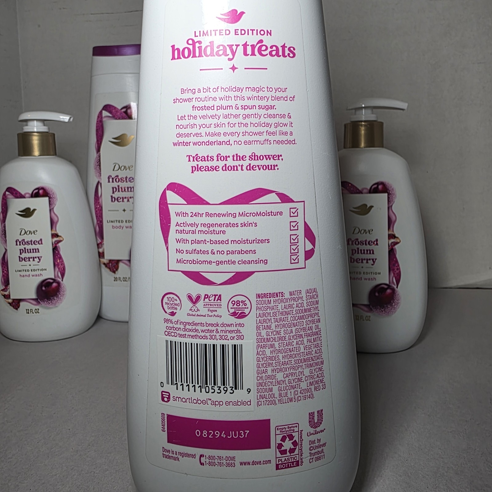 Dove Frosted Plum Berry Limited Edition Body Wash Hand Wash Beauty Bar Lot Of 6