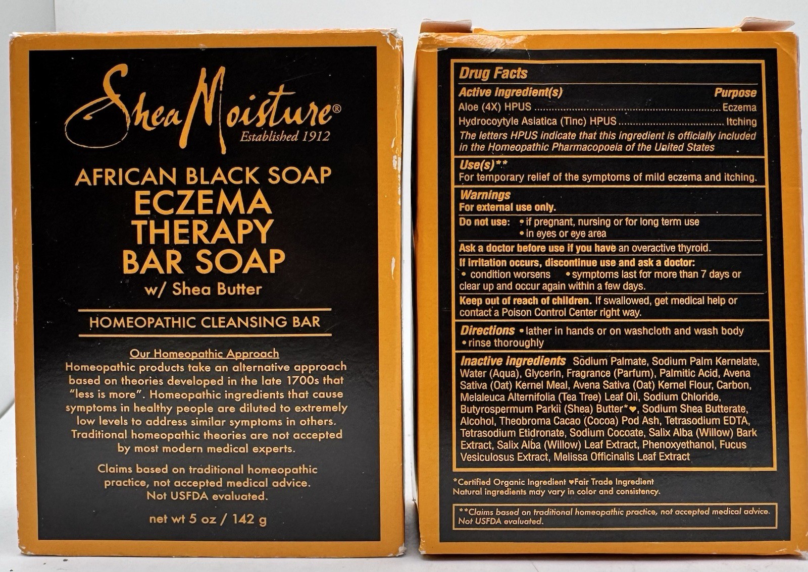 Shea Moisture African Black Soap Eczema Therapy 2 Bar Soap 5 OZ each READ