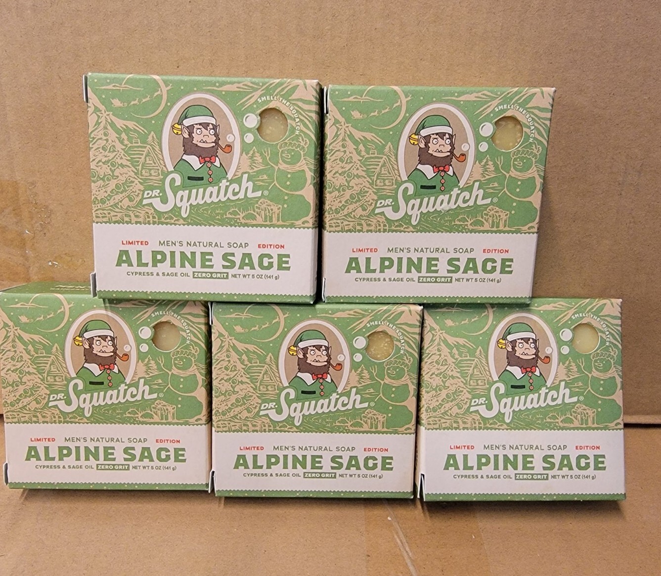 Lot Of 5 Bars – DR. Squatch Alpine Sage Limited Edition Zero Grit Soap 5oz NEW