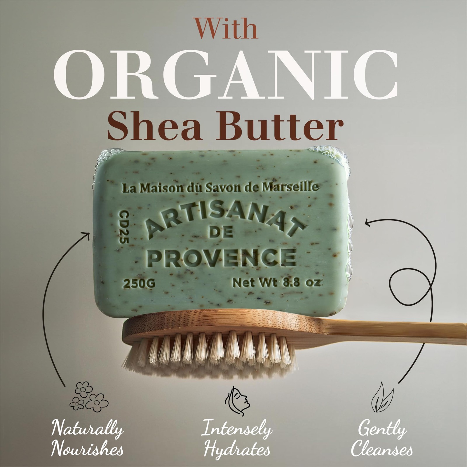 Verbena Soap Bars 3xPack – Enriched With Organic Shea Butter – 97% Natural In…