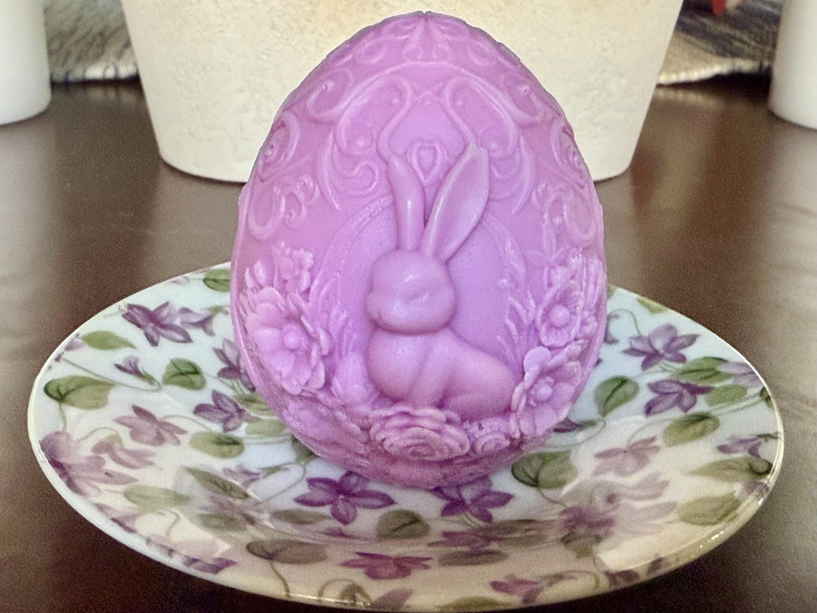 Easter: Handmade Beautifully Designed Soap-Egg shaped With Bunny And Flowers