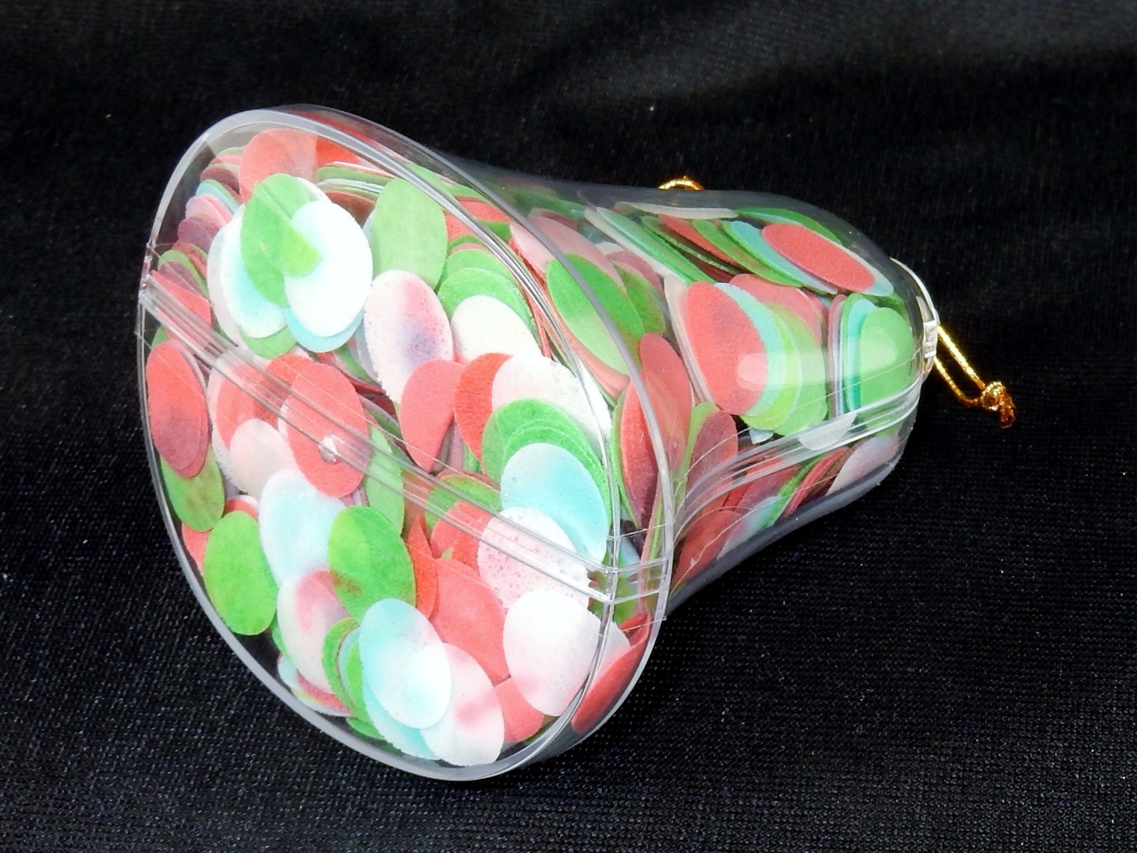 Christmas Bell Bath Soap Ornament w/Colorful Confetti Discs, Stocking Stuffer