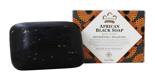 Nubian African Black Soap Bar, 5 Ounce (Pack of 5) 5