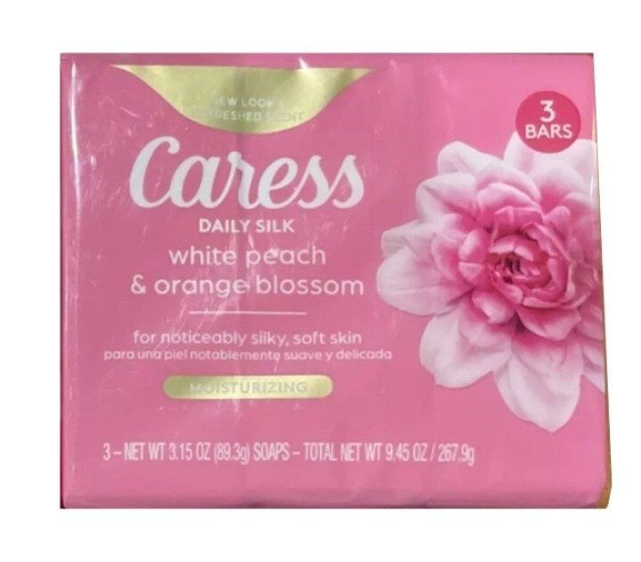 NEW! CARESS (3-BARS) 3.15 Oz. ●DAILY SILK● White Peach & Orange Blossom Bars🫧.