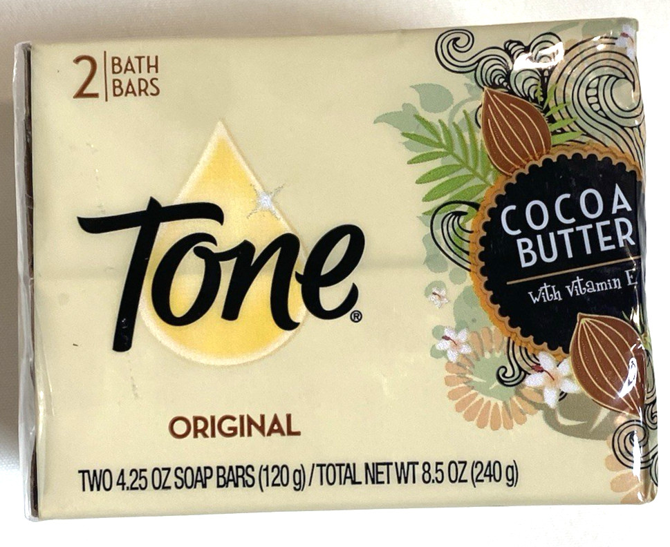 1- Tone Original Cocoa Butter With Vitamin E Bar Soap (1 Pack= 2 Bars) 4.25 Oz
