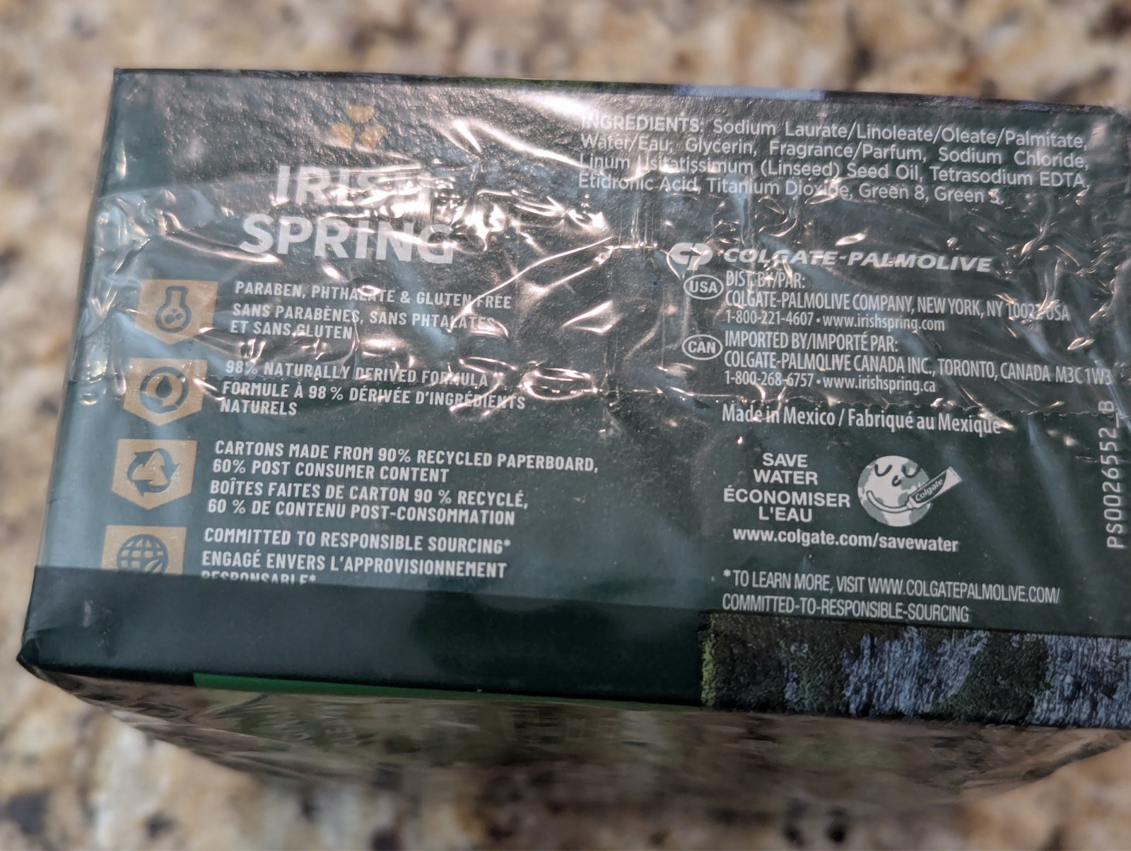 Irish Spring 3 Pack Original Deodorant Soap Bars Original Clean 3.7 oz each