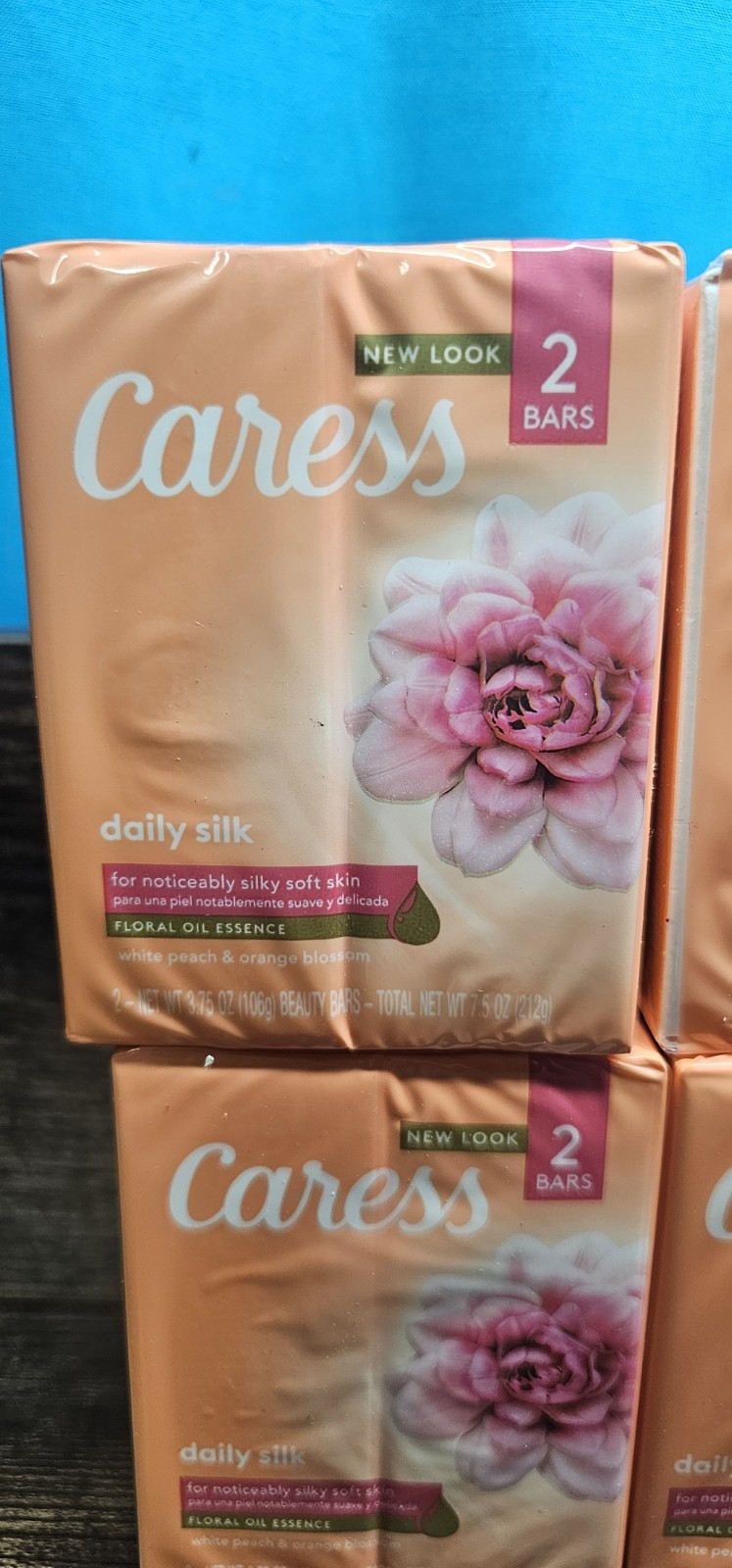 Caress Daily Silk White Peach & Orange Blossom Beauty Bars, 3.75 Oz Ea., 12 Bars