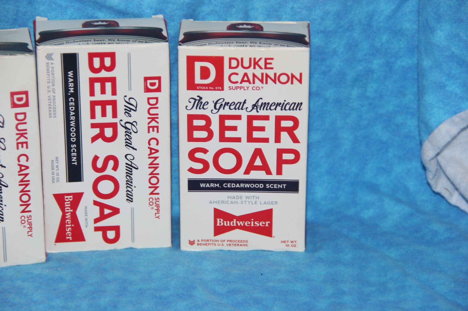 (4) Duke Cannon Supply Co. 10Oz Great American Budweiser Soap~ Warm Cedarwood