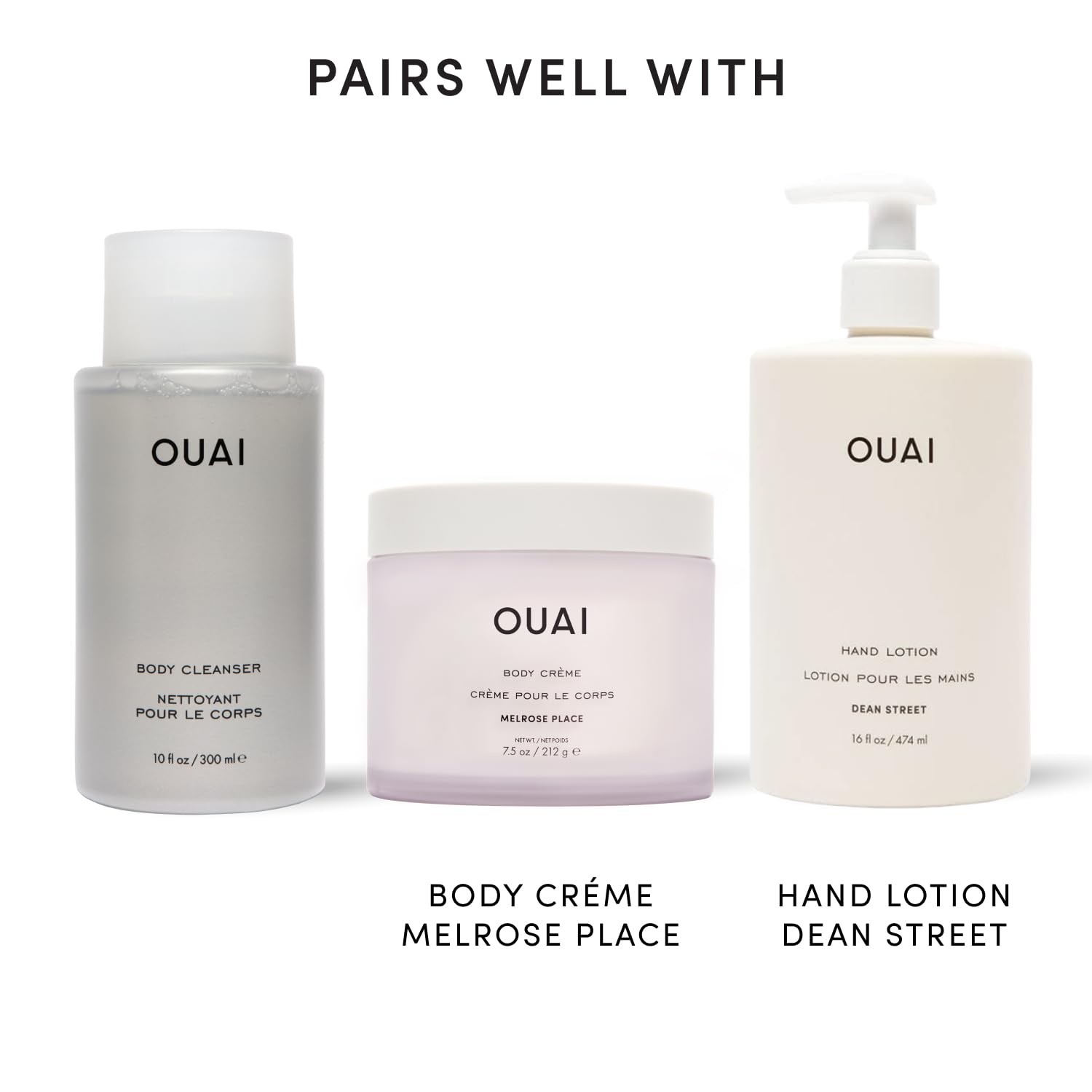 OUAI Body Cleanser, Dean Street – Foaming 10 Fl Oz (Pack of 1), Clear