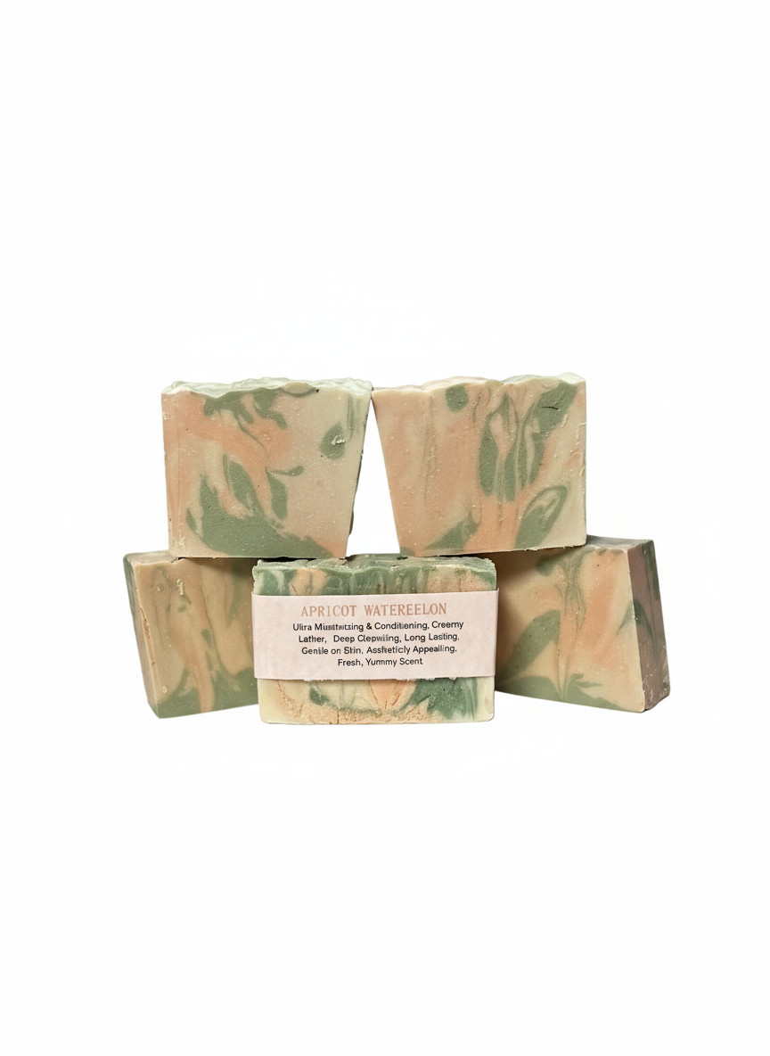 Yummy Apricot Watermelon Handmade Natural Bar Soap Qty Discount, Great Lather!