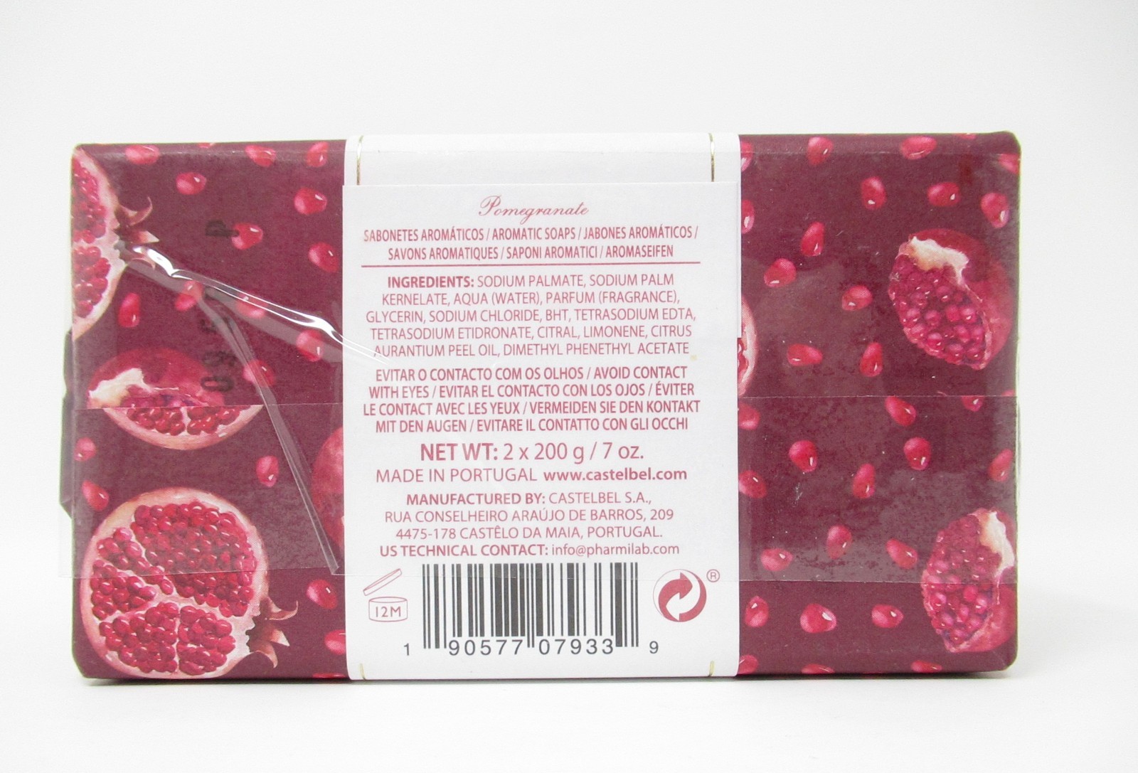 Castelbel Luxury Bath Bar Soap 2 Pack Pomegranate scented 14oz LTD Editions