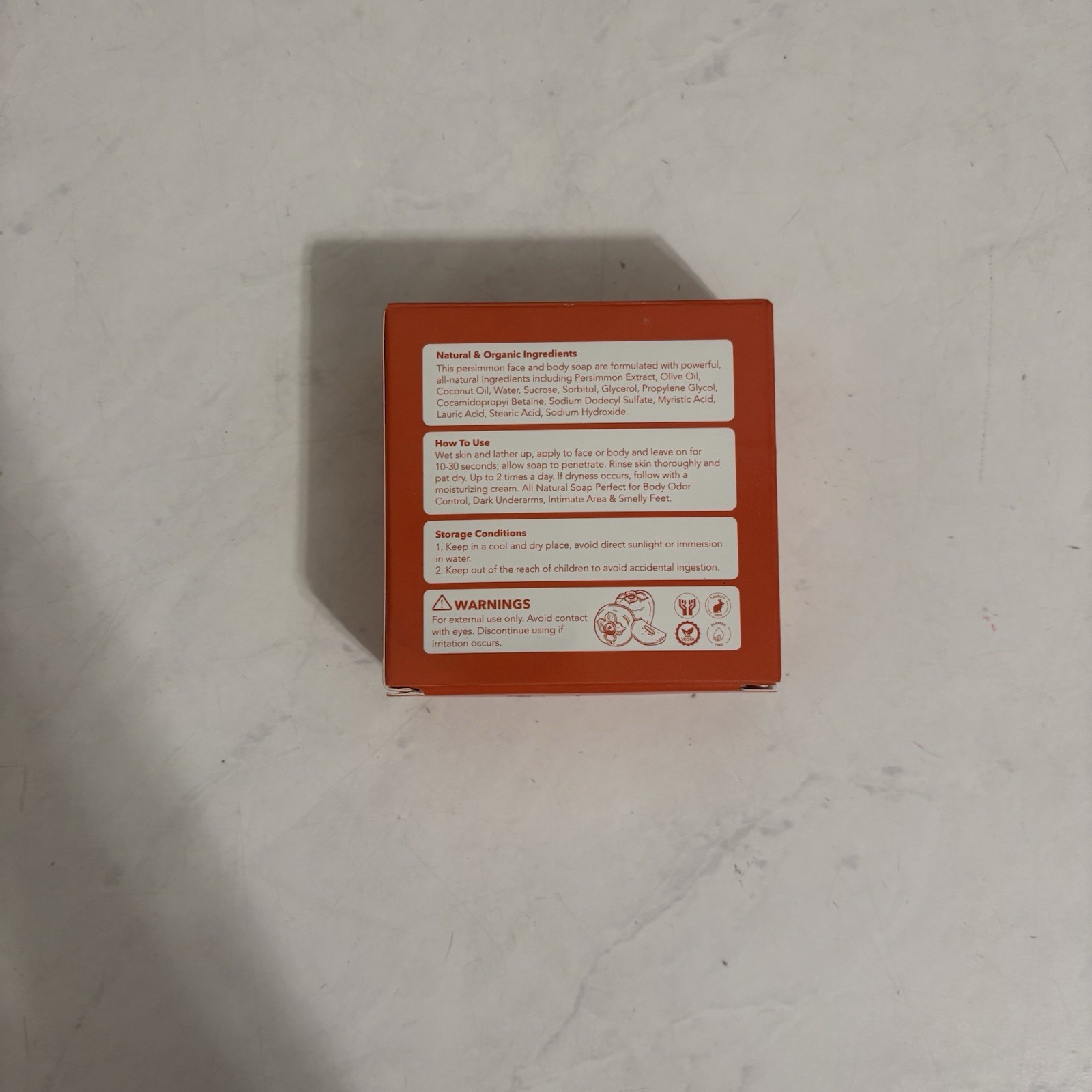 Natrulo Persimmon Soap Bar for Body Odor Control – Purifying Deodorizing Body