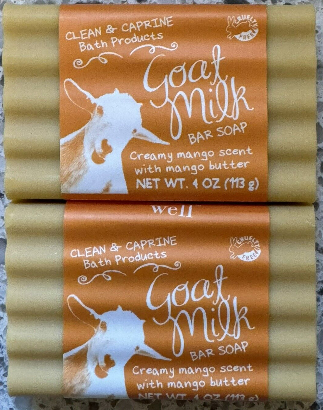 2 4-ounce Bars San Francisco Soap Company Goat Milk Bar Soap – Mango Scent