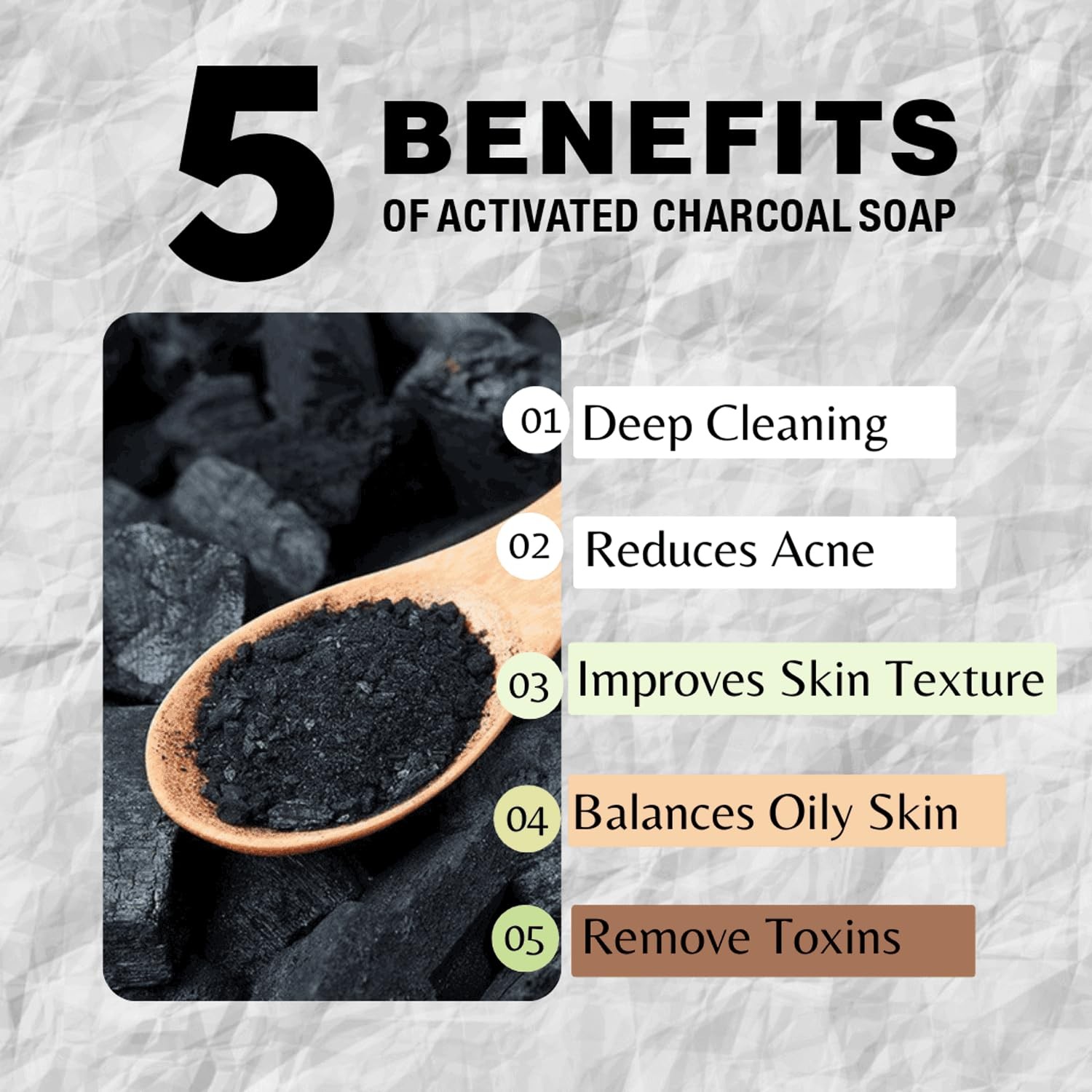 Activated Charcoal Soap 4oz 3-Pack – Detoxifying and Exfoliating Charcoal Soa…