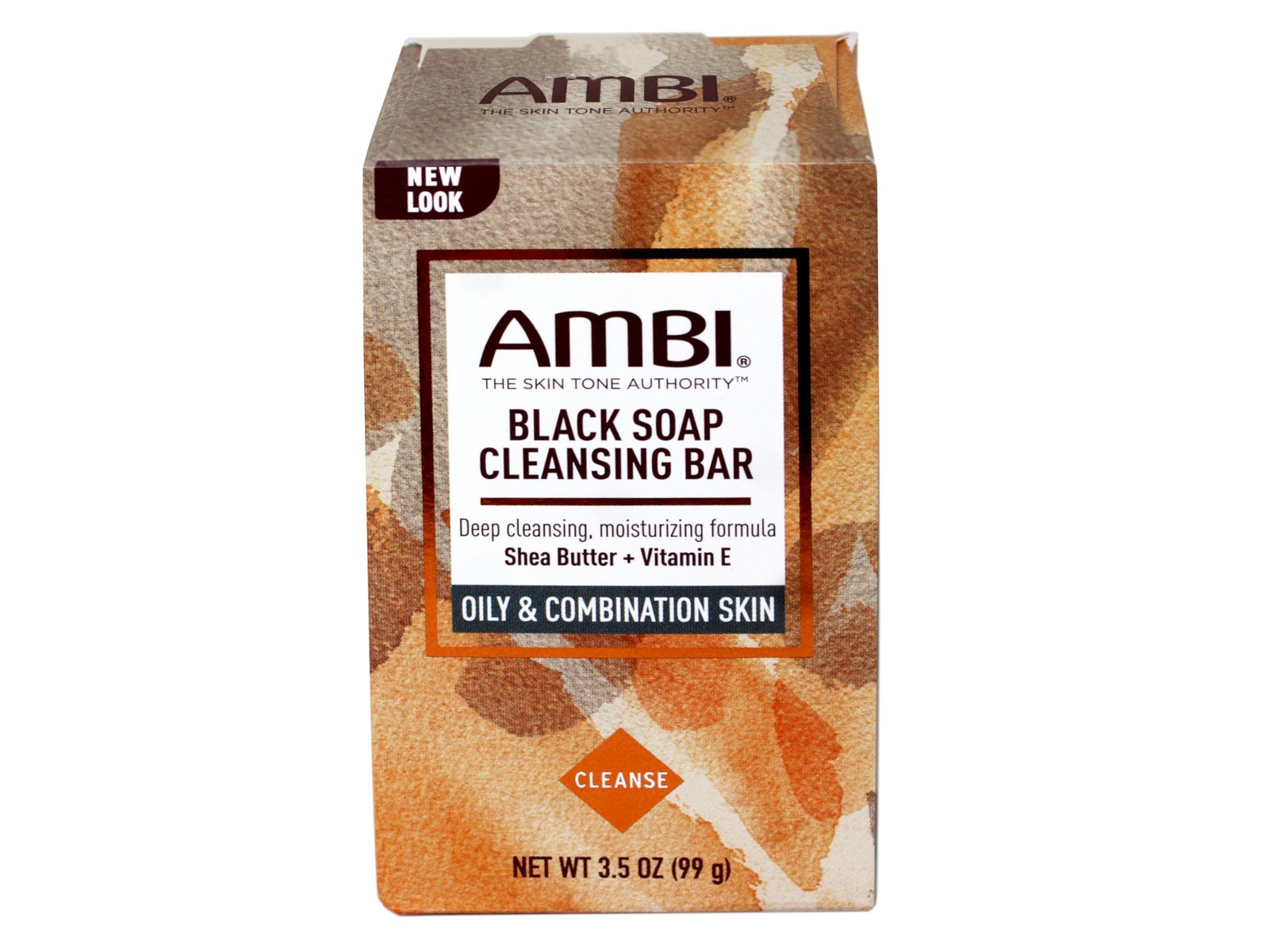Ambi Black Soap Cleansing Bar with Shea Butter Vit E for Oily Skin, 3.5 OZ