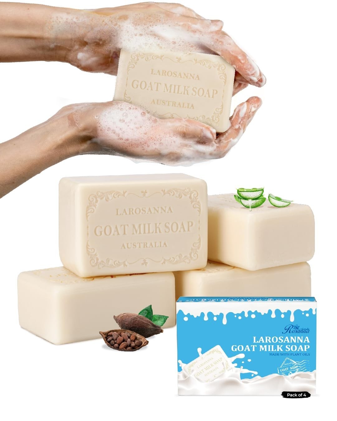 Australian Goat Milk Soap,Helps Moisturize,Smooth & Cleanse Skin,Triple-mille…