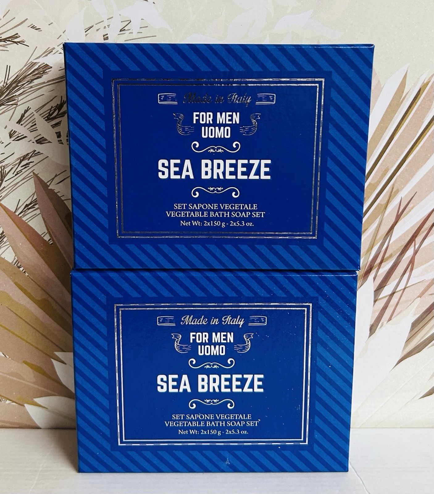 2-Pack Saponificio ~ Sea Breeze Vegetable Bath Soap 4 Bars 5.3 oz Each
