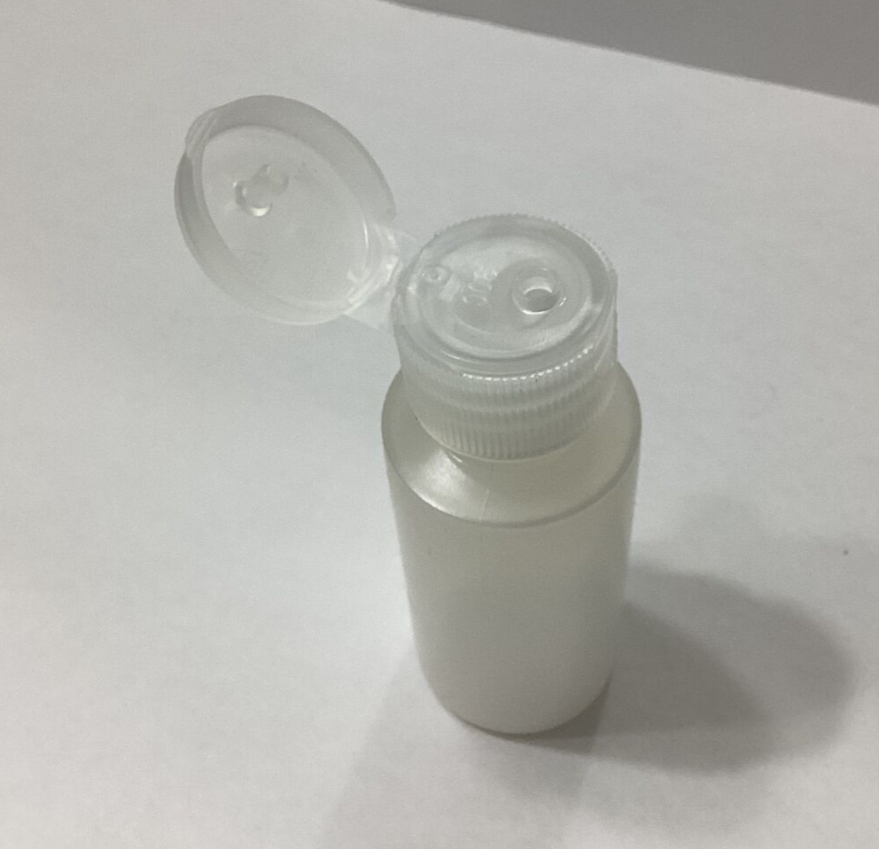 NEW 1 oz Natural LDPE Plastic Cylinders with Natural Ribbed Snap Caps – qty 48