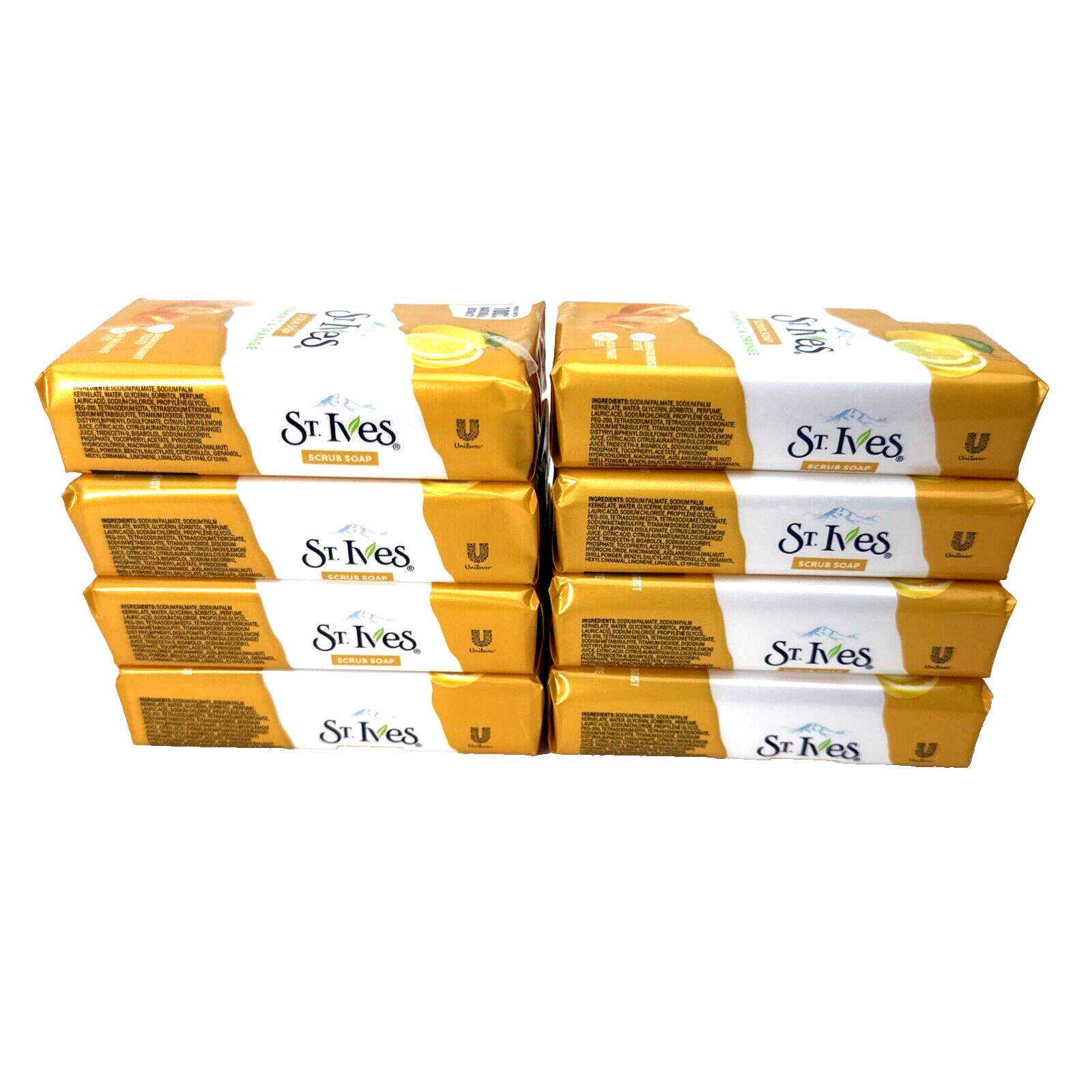 St. Ives Plant Based Scrub Soap Vitamin C & Orange ~8 bars/100 g each~ New
