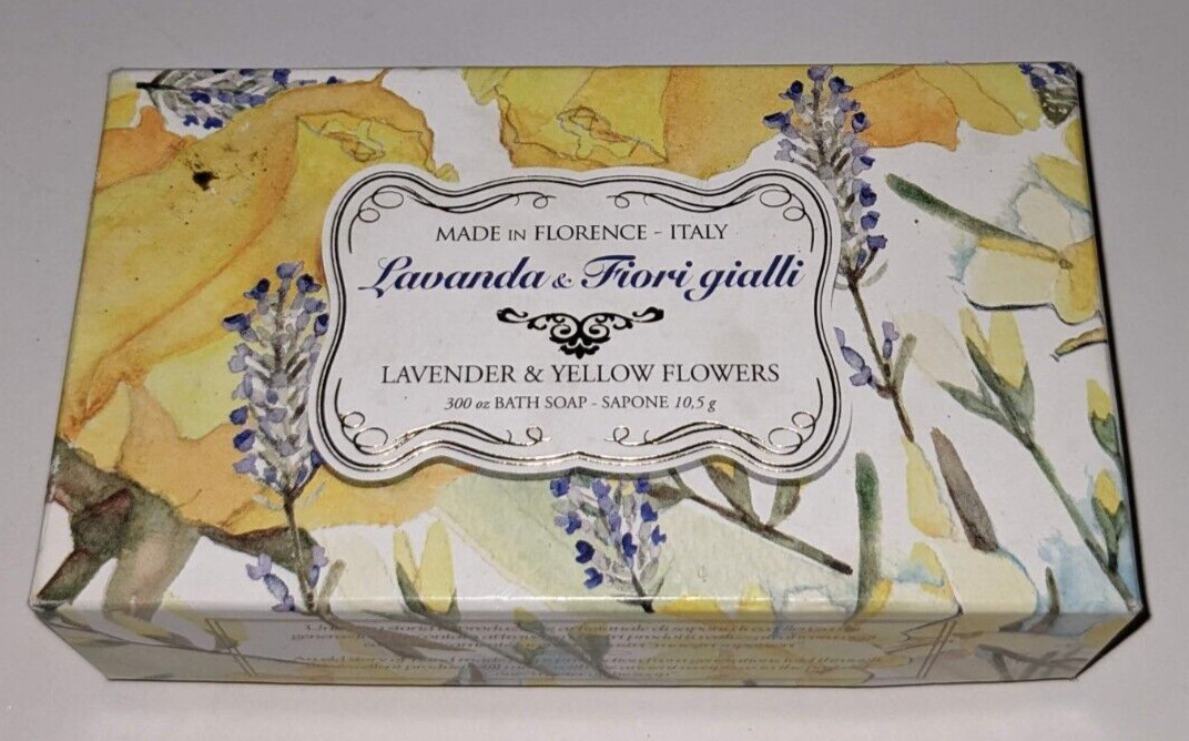 Lavender & Fiori Gialli Soap Bar Saponerie Mario Fissi Made Italy 10.5 oz NEW