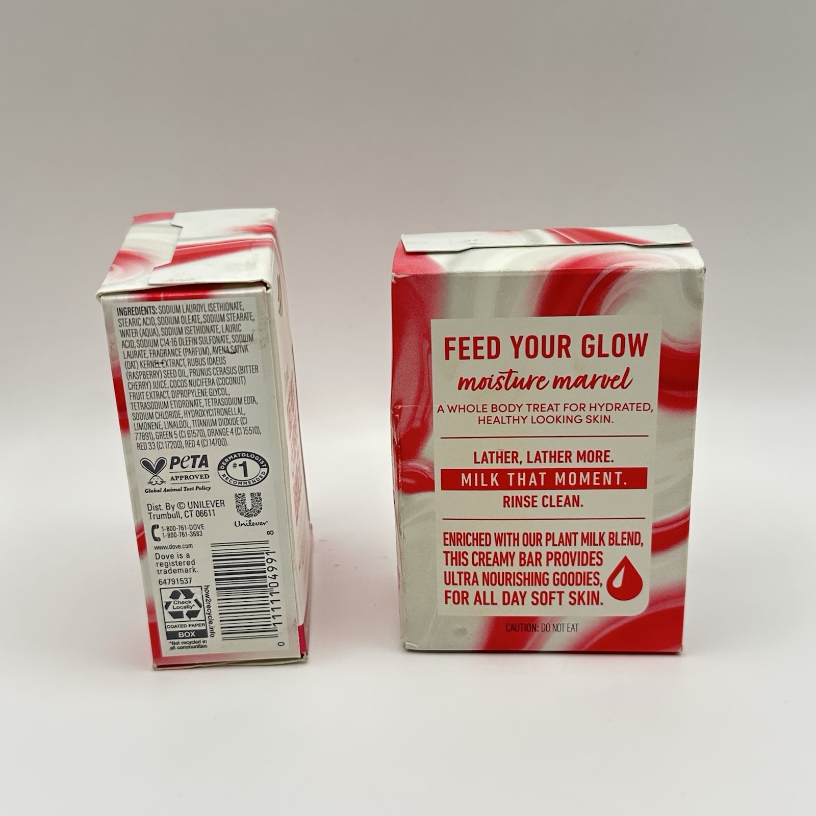 LOT (2) DOVE OAT MILK & BERRY BRULEE PLANT MILK CLEANSING BAR SOAP 5 OZ