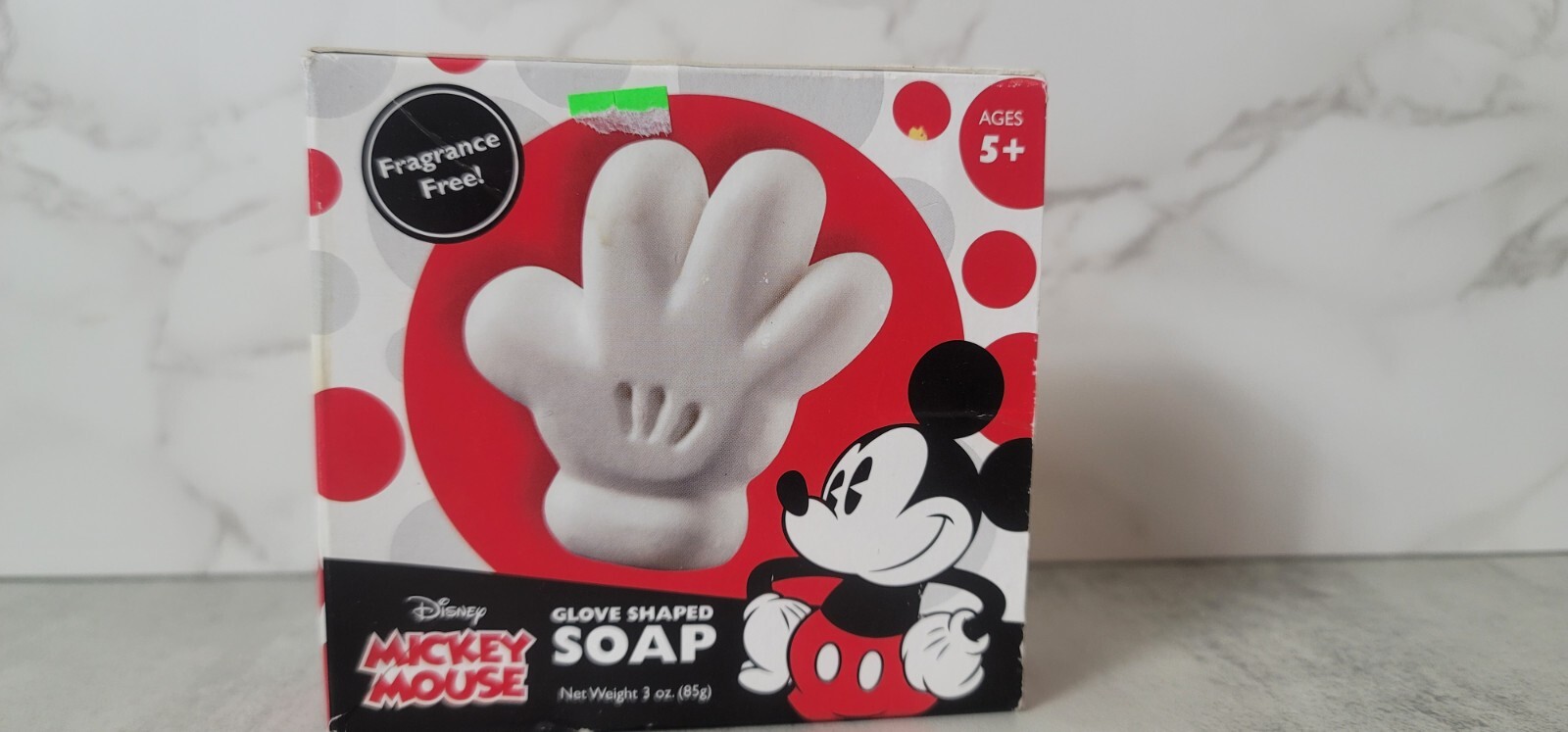 Disney Mickey Mouse SOAP Glove Shaped Fragrance Free White Collect Bar NEW