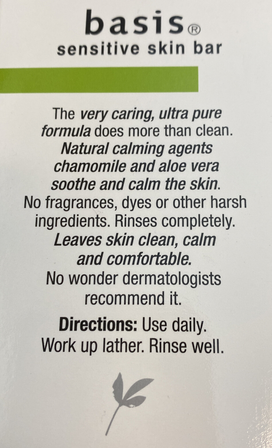 Basis SENSITIVE Skin Bar Cleans + Soothes 4 oz Bar 2 pack