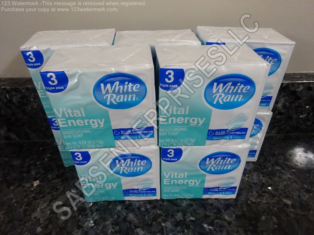 30 White Rain VITAL ENERGY Bar Soap 3.17 oz. Moisturizing Bars (10 packs of 3)