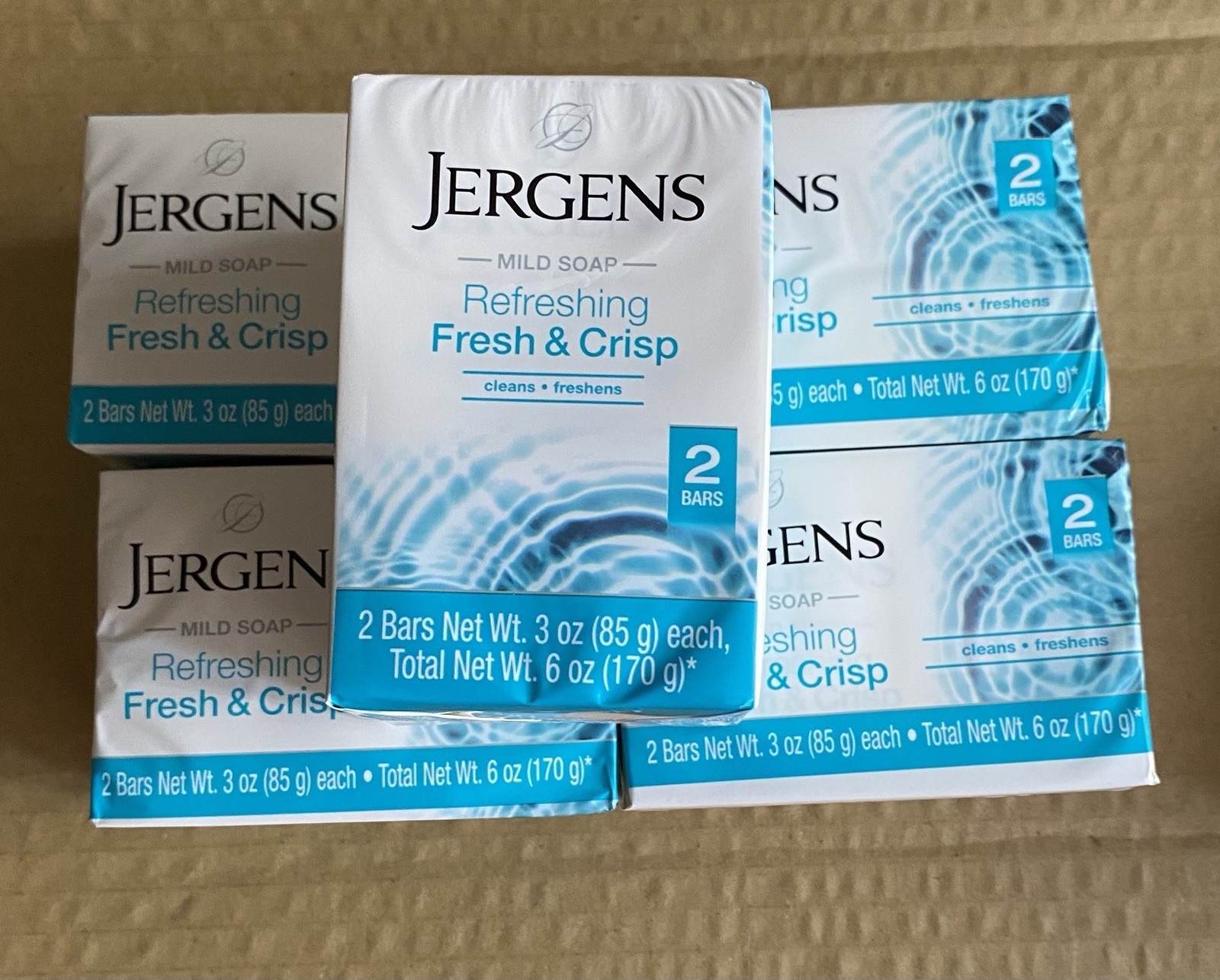 10 Bars JERGENS MILD SOAP REFRESHING FRESH & CRISP, Clean & Fresh 3oz. Each Bar