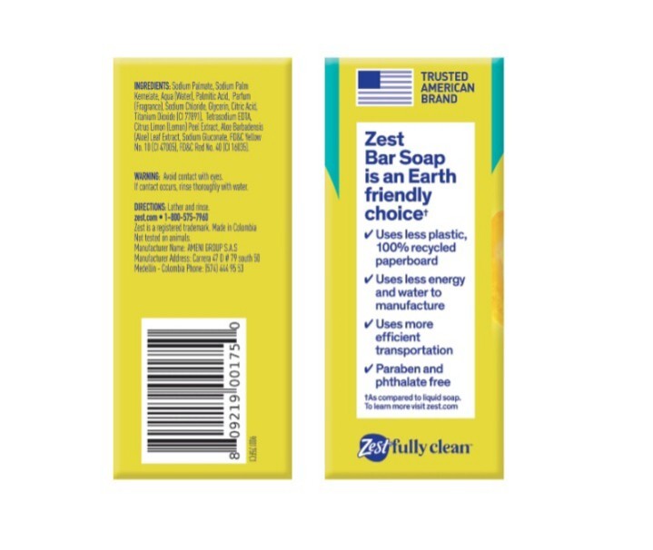🆕️ ZEST 7.05 Oz BAR ●LEMON PEEL EXTRACT & ALOE● Hydrating & Deodorizing Soap🫧.