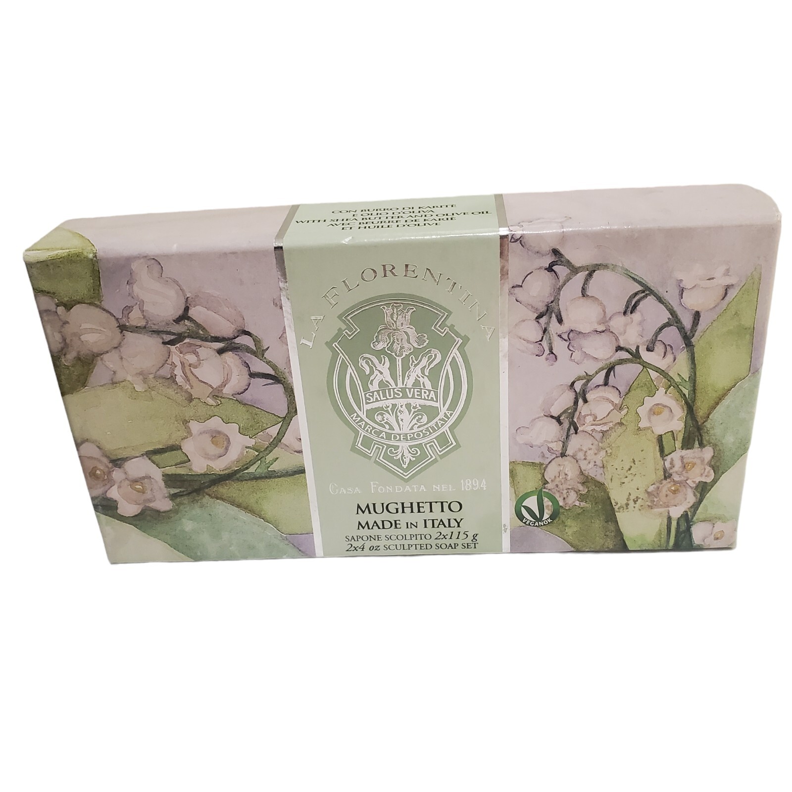 New La Florentina scented soap Mughetto 2x115g Made In Italy Sealed Set Box