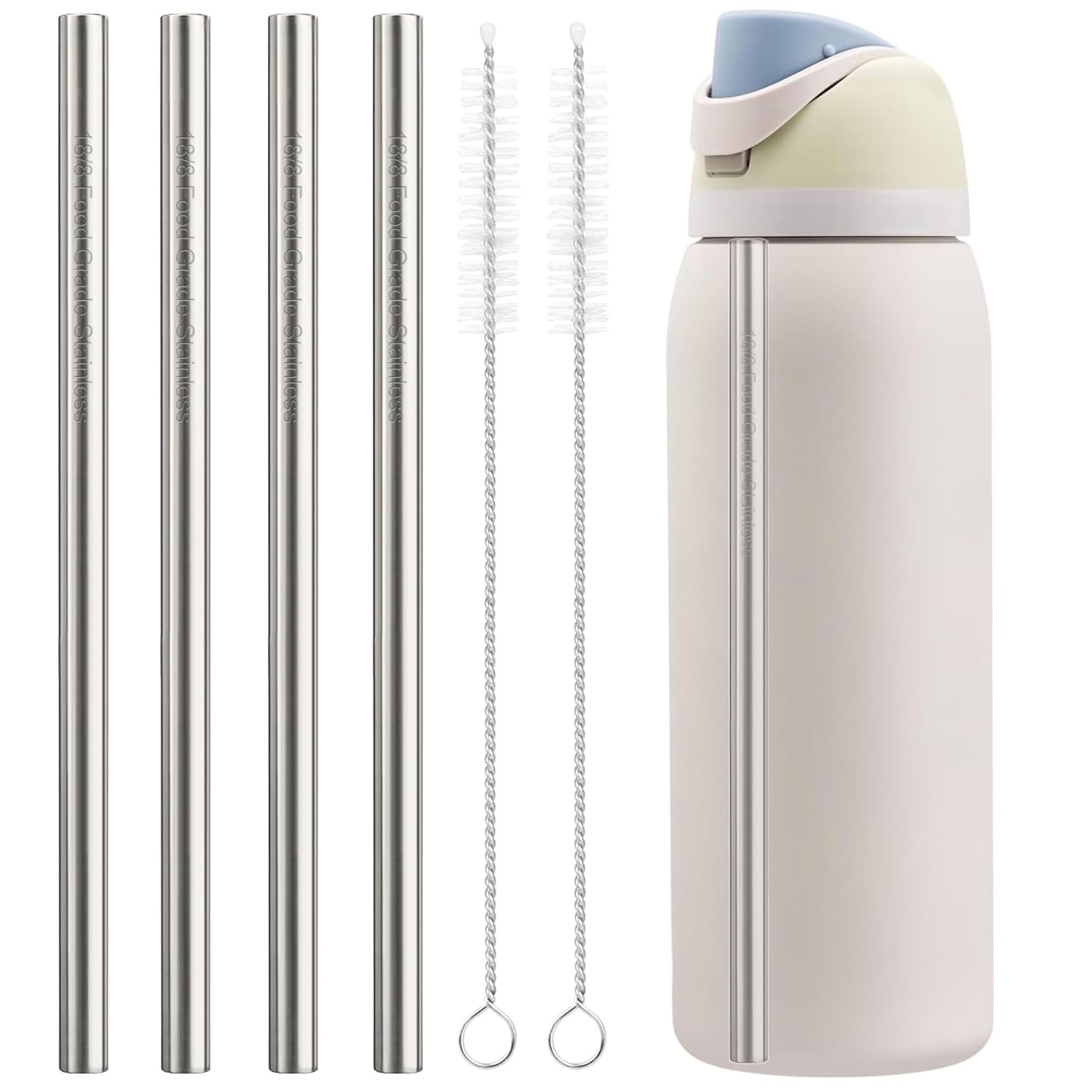 Metal Straw Replacement Set for Owala Water Bottle 40 Oz, 4 Pack (79 chars)