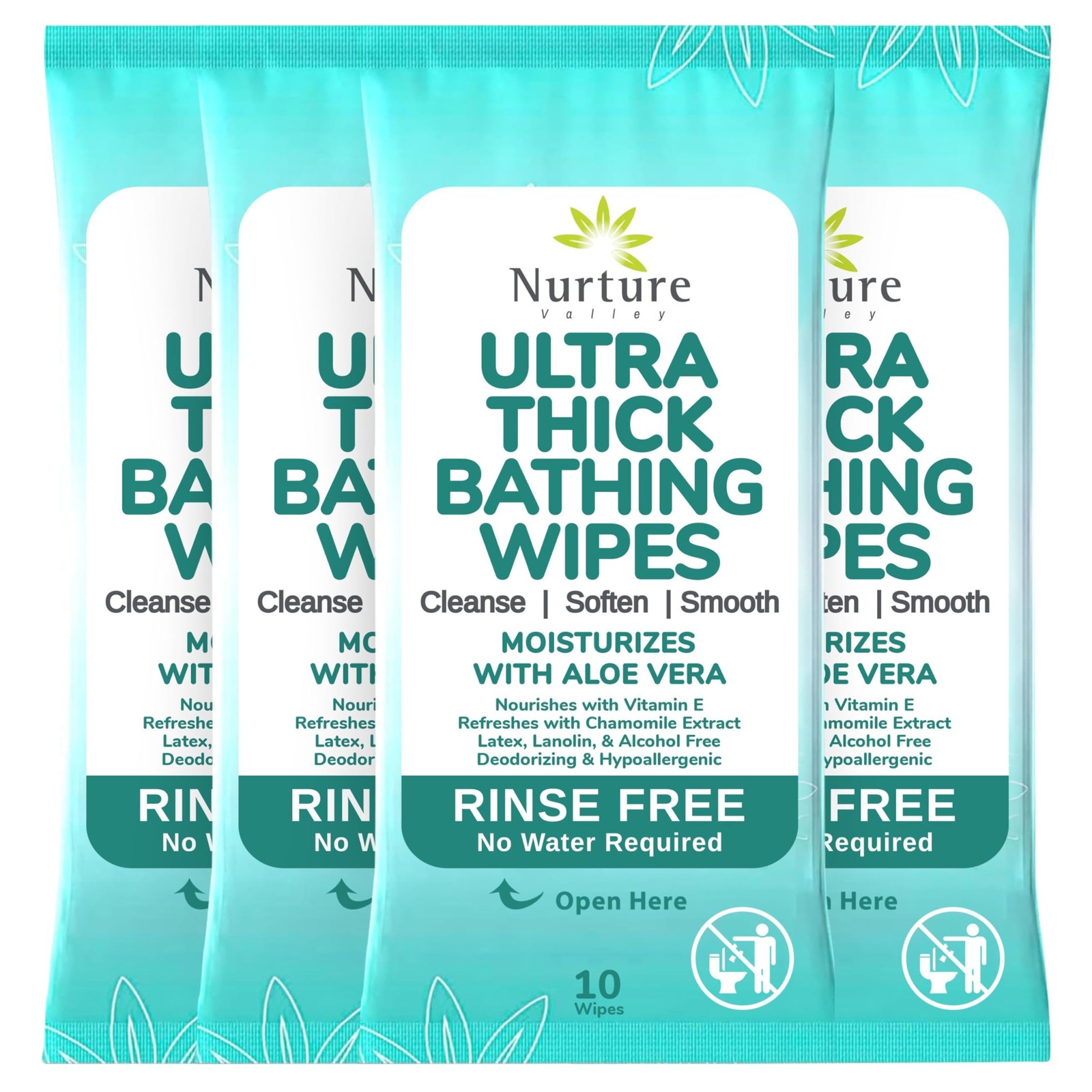 Extra Large Body Wipes for Adults with Aloe | 40 Disposable Cleansing Cloths