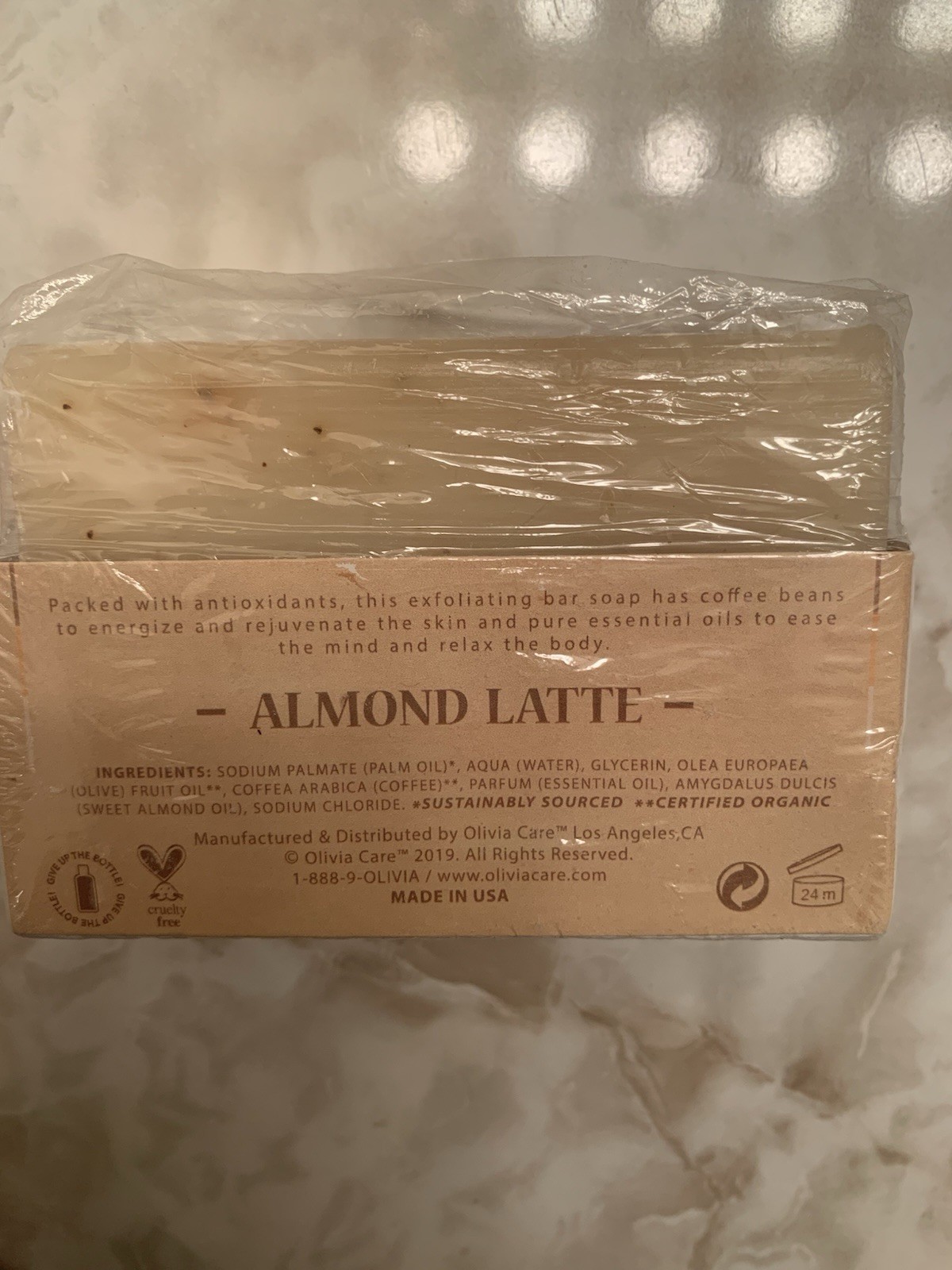 Olivia Care Almond Latte All Natural Exfoliating Bar Soap 8 OZ Made in USA