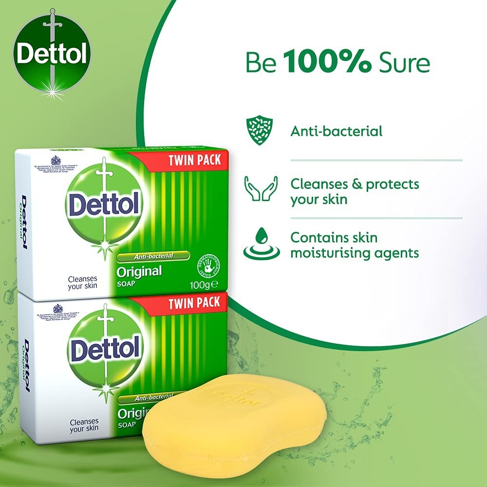 Dermatologically Tested Antibacterial Soap 100g Twin Pack for All Skin Types