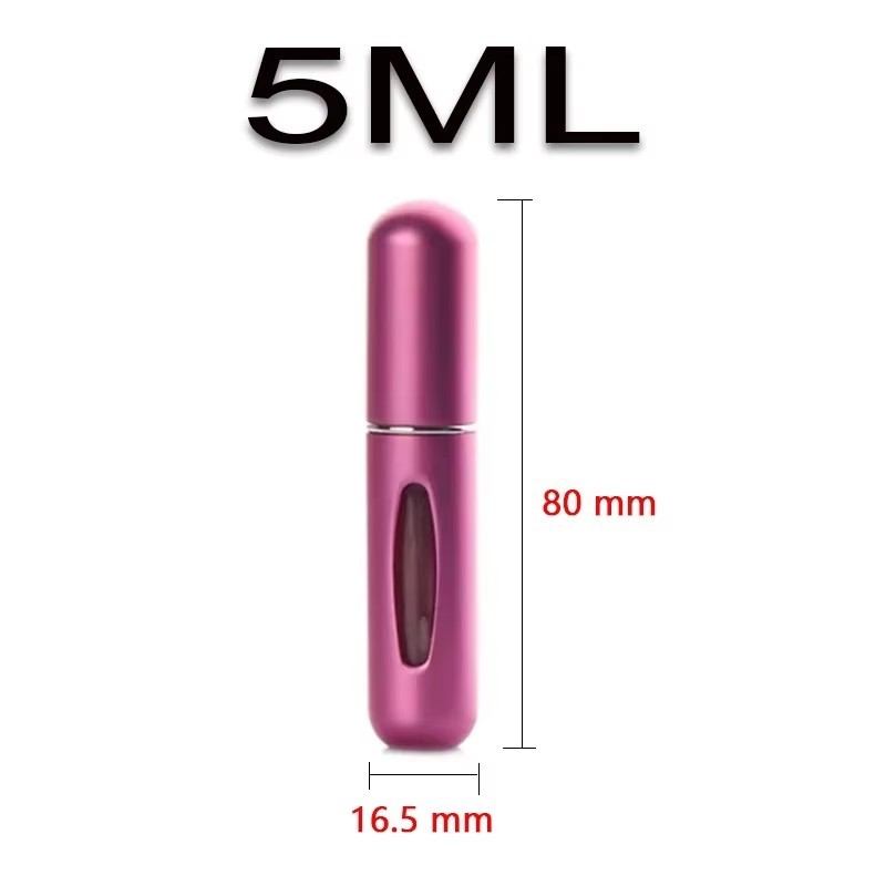 5 Pcs Refillable Travel Portable Perfume Atomizer Bottle Spray Pump Case 5/8 ML