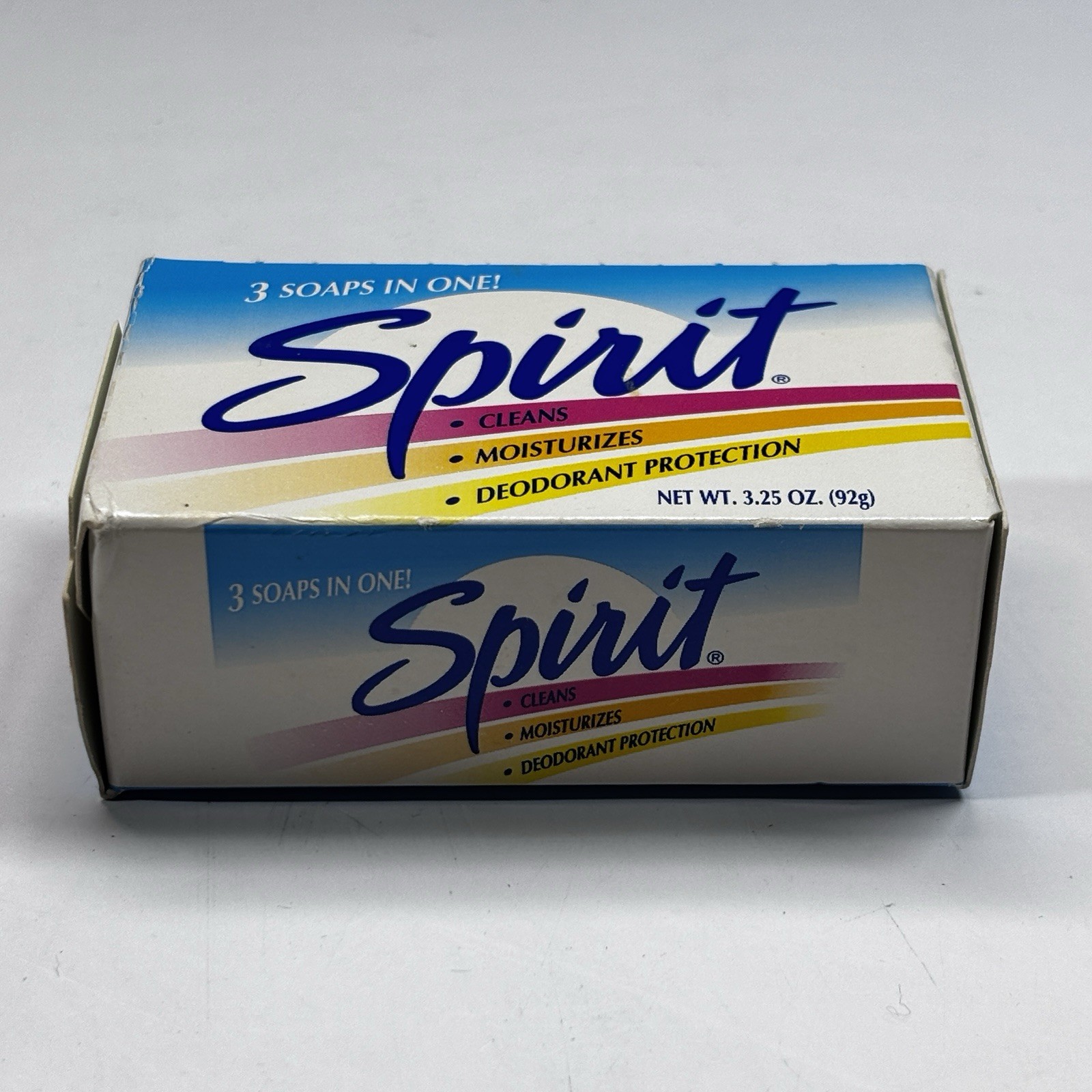 Vintage 1990s Spirit 3 in 1 Soap Blue Bath Size 3.5 Oz NIB