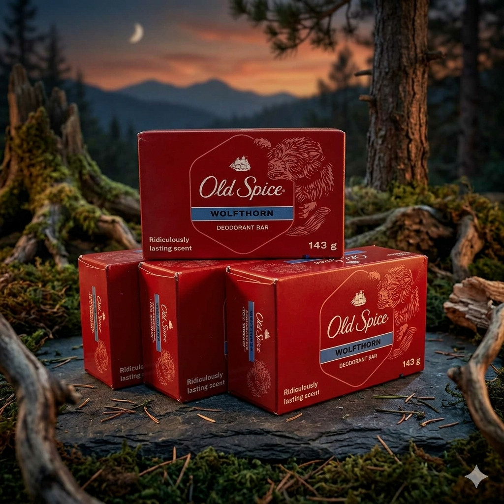 4 X Old Spice Wolfthorn Bar Soap Deodorant Bars 143g Lasting Scent 5oz each