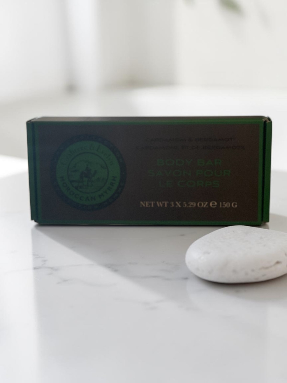 Crabtree & Evelyn Moroccan Myrrh Body Bar Soap Set 3 x 5.29oz Men’s Gift Box