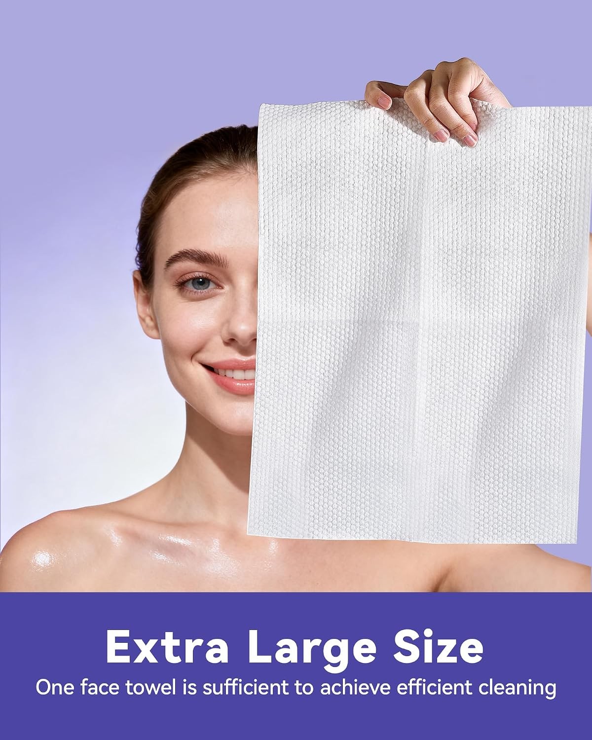Disposable Face Towels, 10″×12″ XL Face Towelette Disposable, Soft Makeup