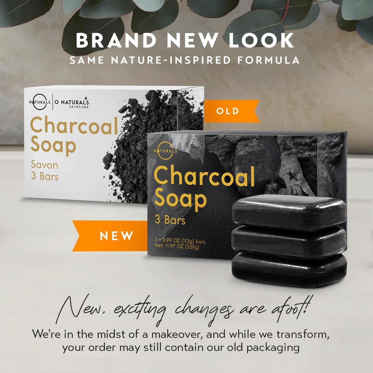 Detoxifying Charcoal Soap 3 Pack Gift Set with Shea Butter and Peppermint Oil