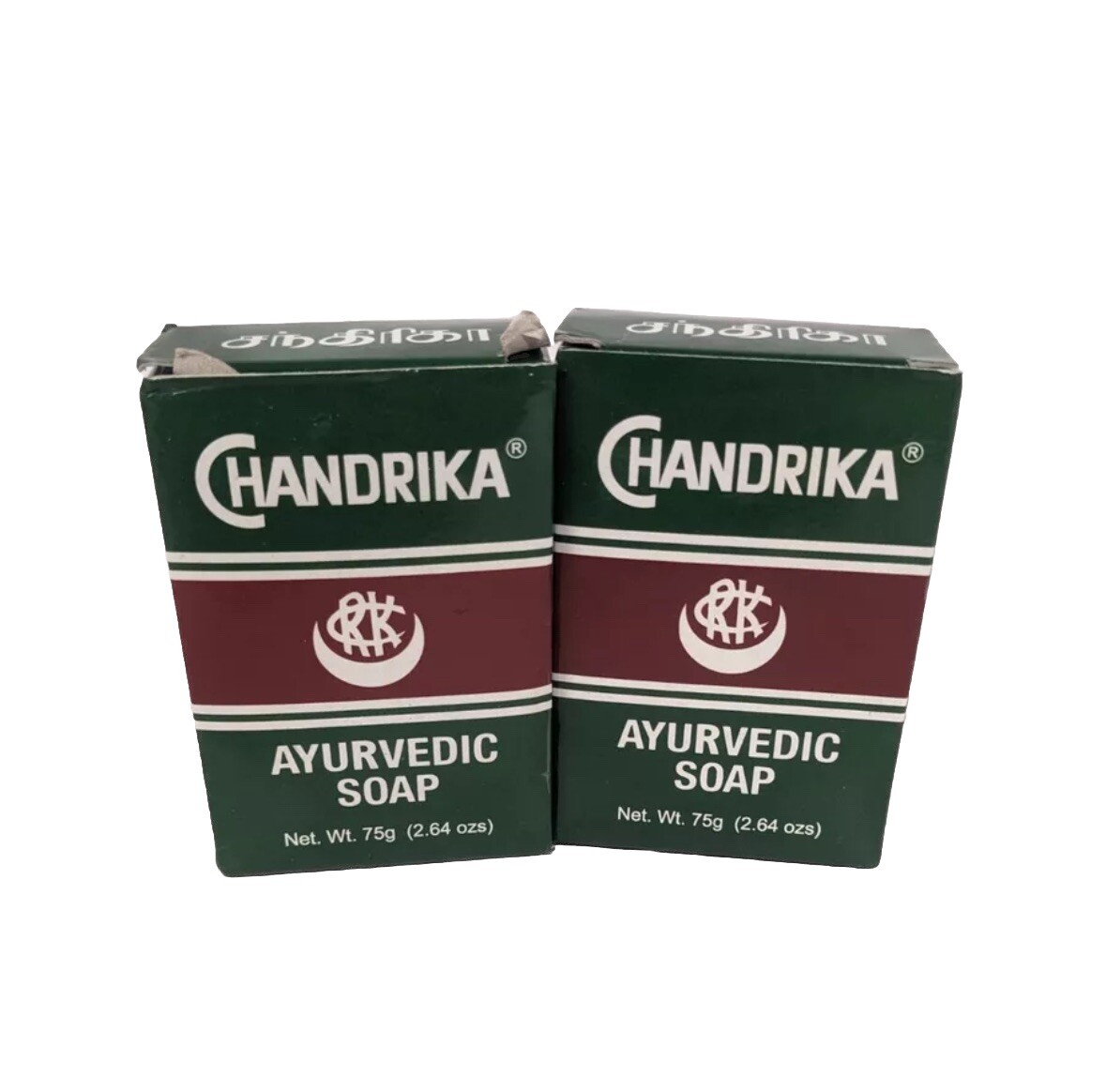 2x Chandrika Ayurvedic Bar Soap, 2.64 oz w/ Vegetable Oil/Herbal Extract