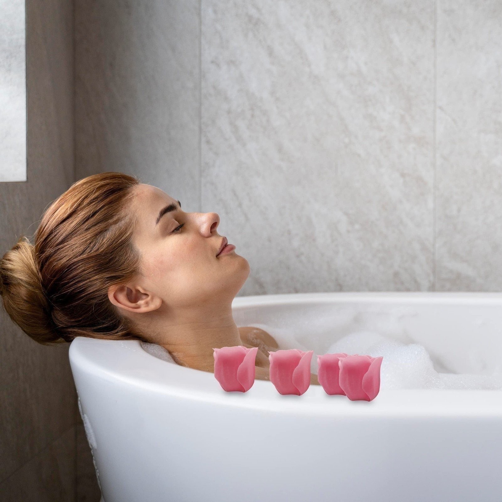Floral Scented Bath Soap Rose Petals, Pink 12 Count