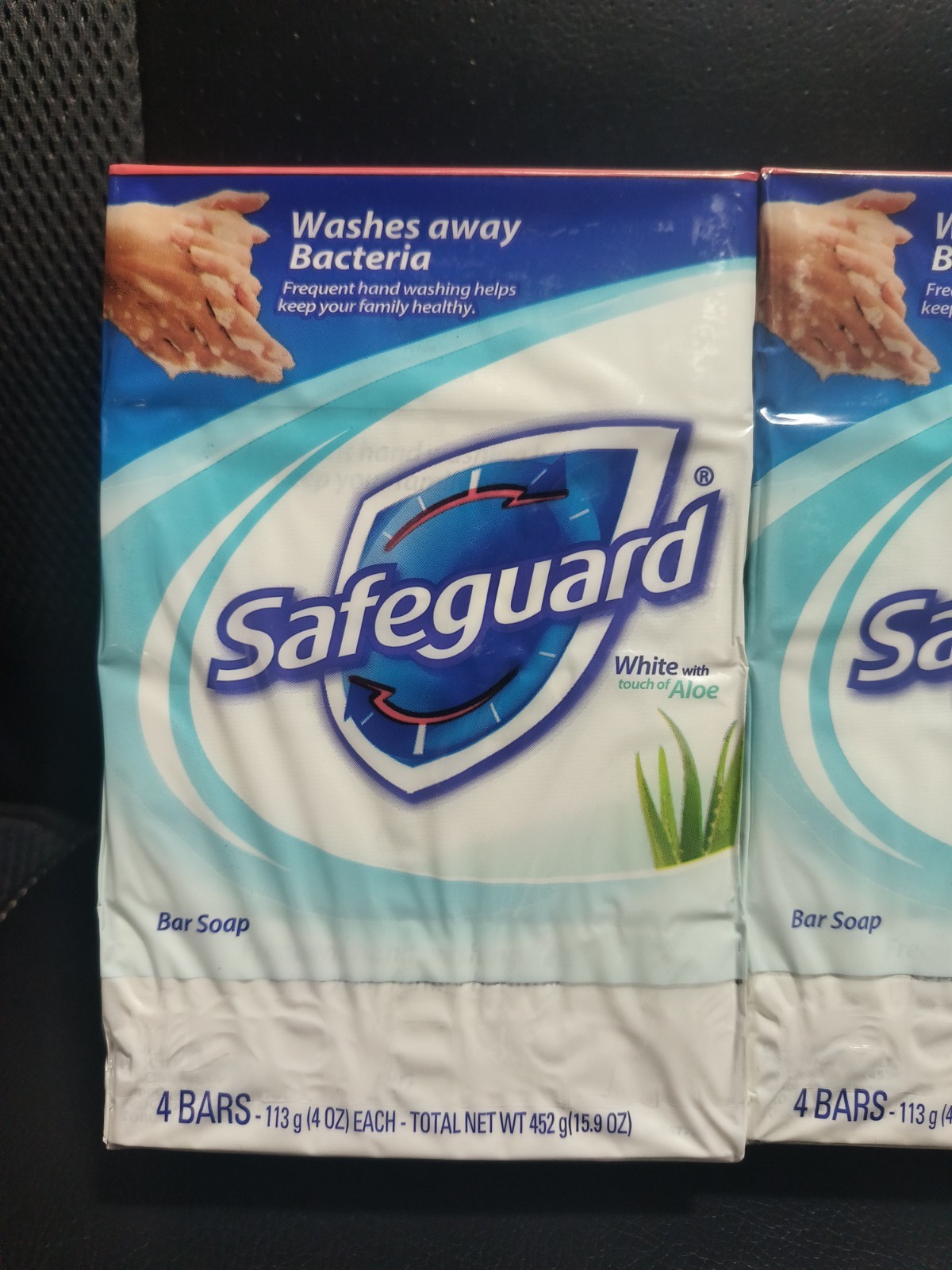 2x- Safeguard Antibacterial, Deodorant Bar Soap White Color 4 oz Each, 8 BARS
