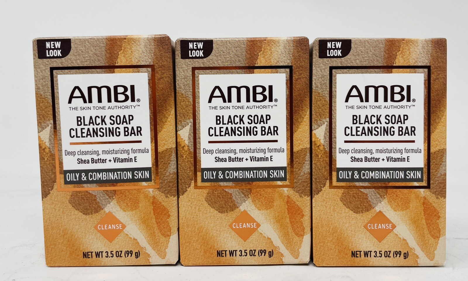 PACK OF 3 AMBI Skin Care Soap Black soap With Shea Batter 3.5 oz FREE SHIPPING