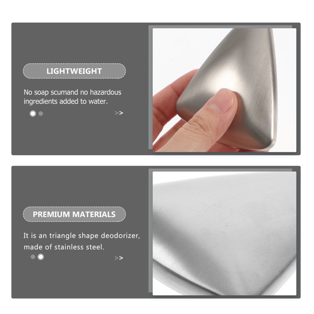 Triangle Metal Bar Soap Stainless Steel Odor Remover for Hand Cleaning