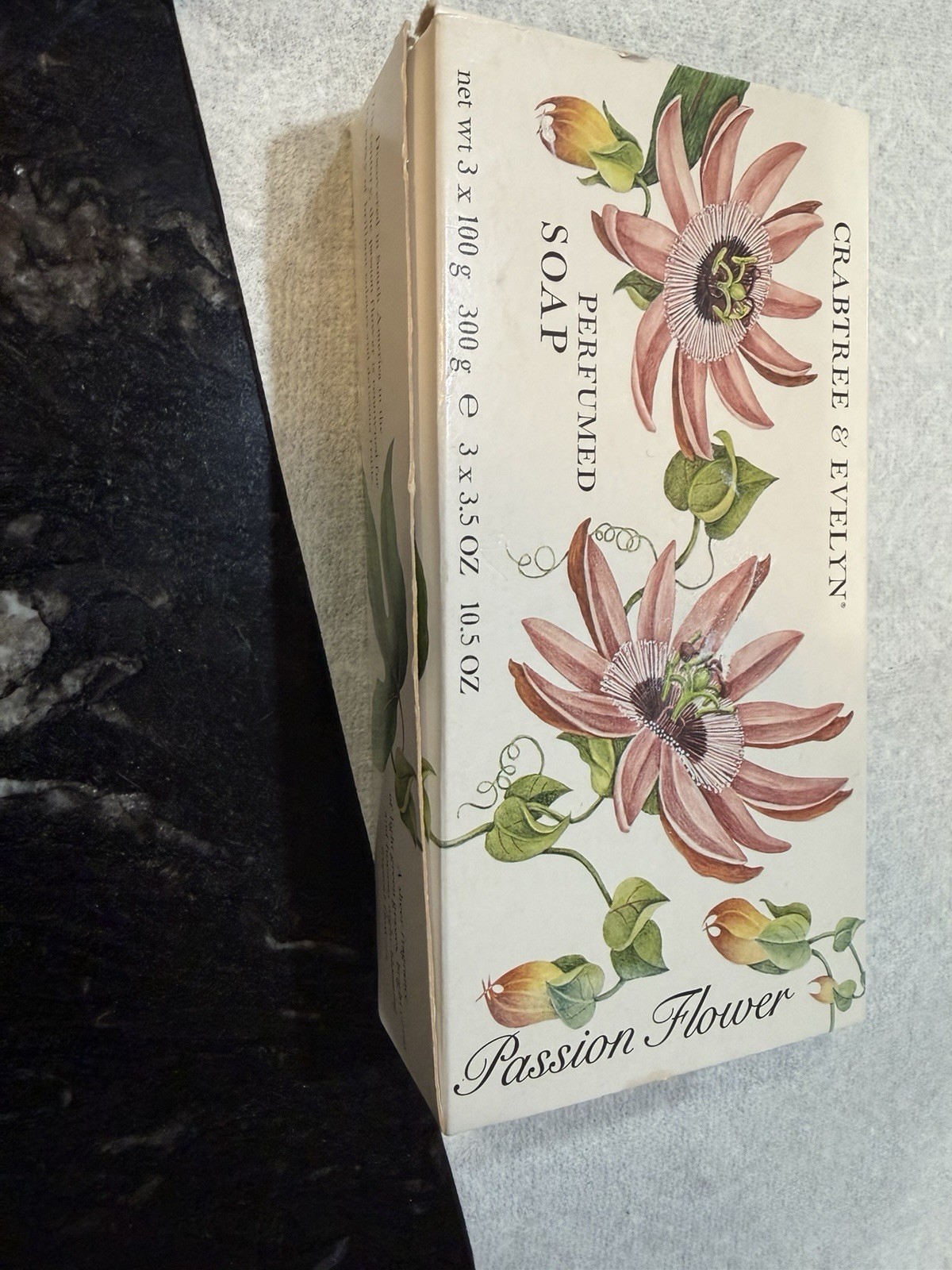 VTG Crabtree & Evelyn Perfumed Soap Set of 3 x 3.5 oz. Bars Passion Flower