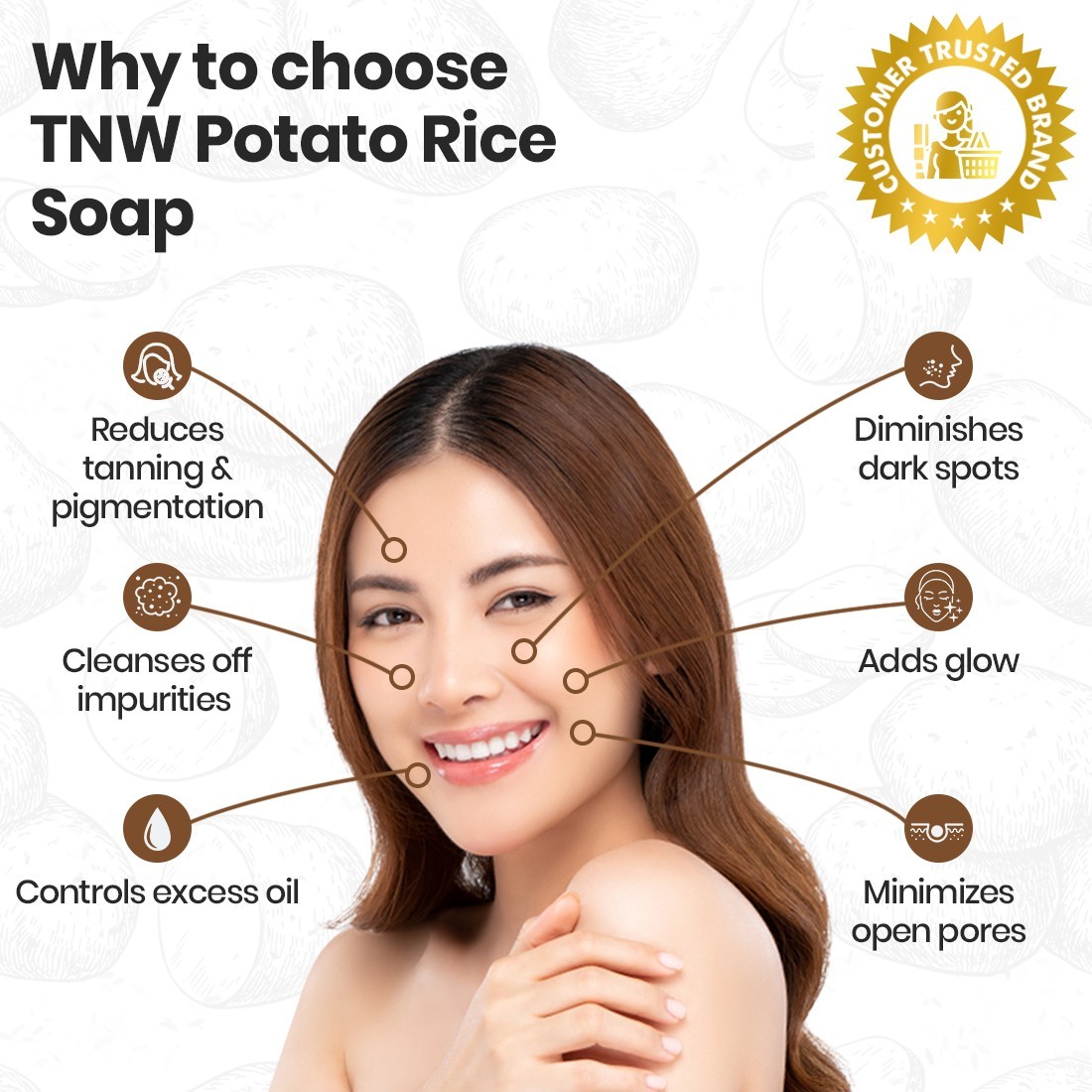 5x Rice & Potato Herbal Soap – Natural Skin Whitening & Anti-Pigmentation Bars